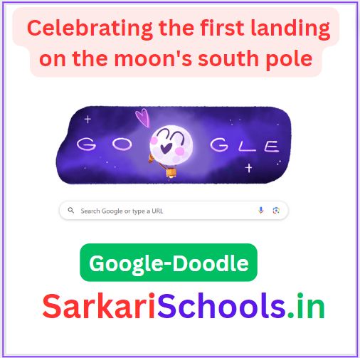 Google Doodle Celebrating the first landing on the moon's south pole